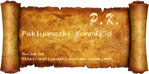 Peklyanszki Konrád névjegykártya